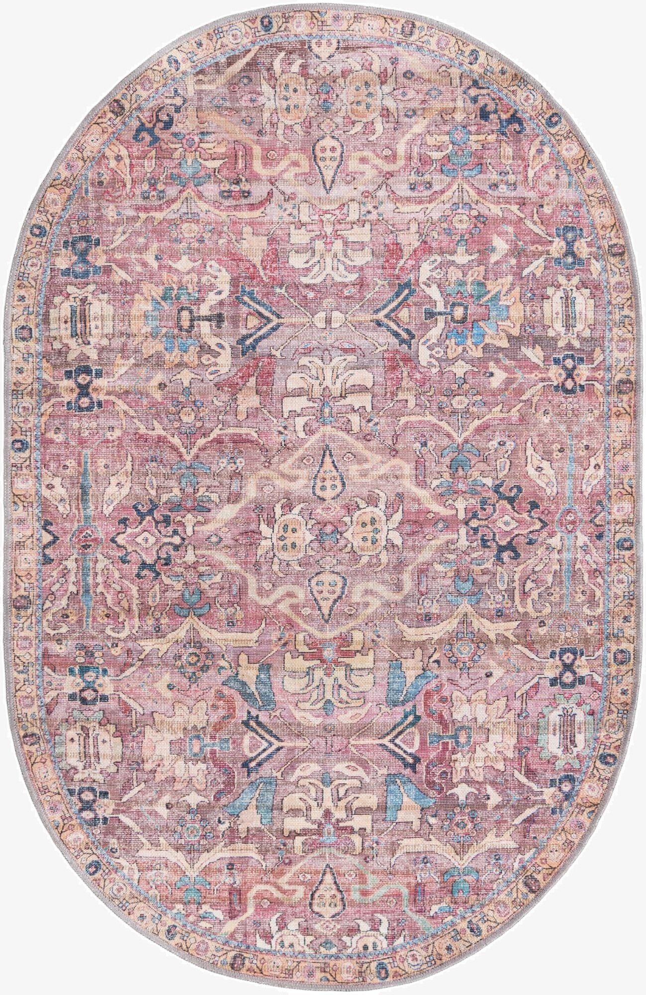  4' x 6'  Washable Nostalgia Oval Rug