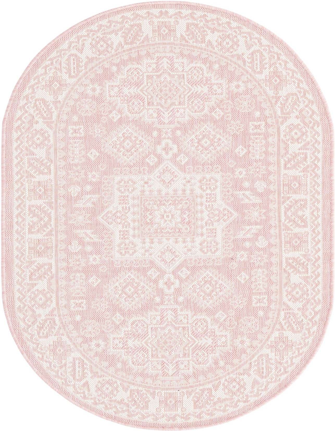 Primary image  3' x 5' 3  Washable Aztec Indoor / Outdoor Oval Rug