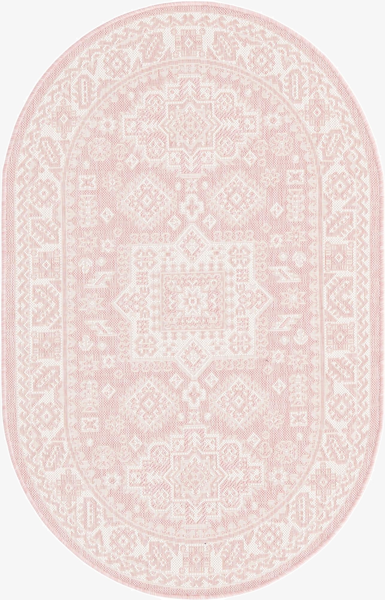 Primary image  3' x 5' 3  Washable Aztec Indoor / Outdoor Oval Rug