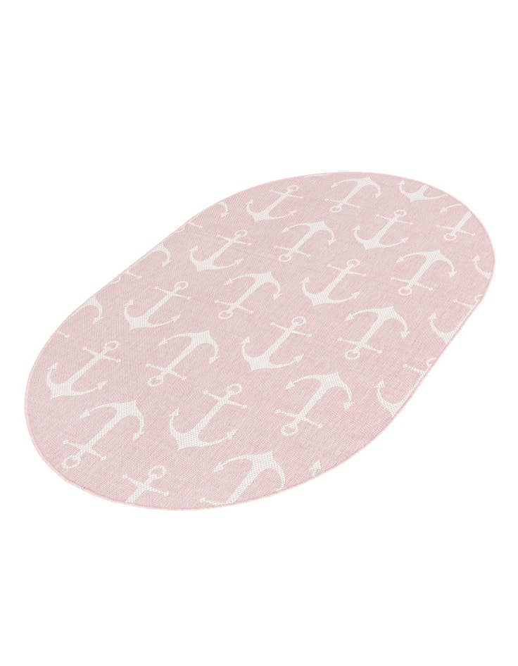 Detail image of  5' 3 x 8'  Washable Coastal Indoor / Outdoor Oval Rug