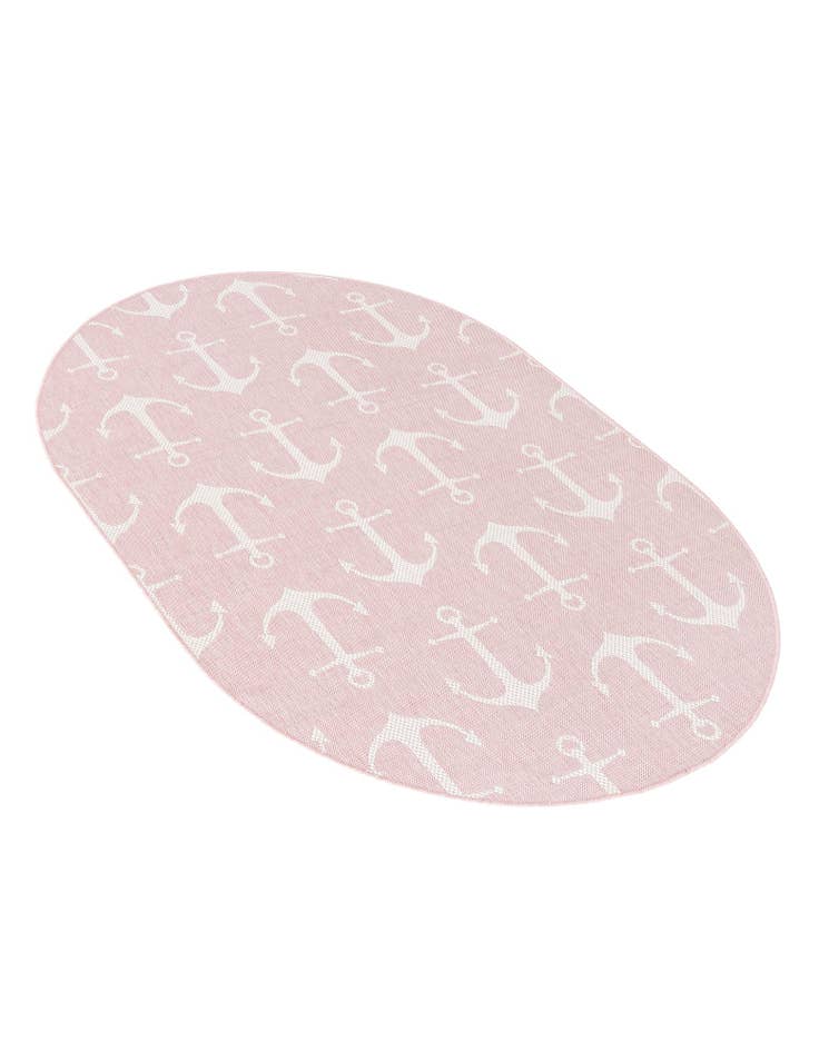 Detail image of  5' 3 x 8'  Washable Coastal Indoor / Outdoor Oval Rug