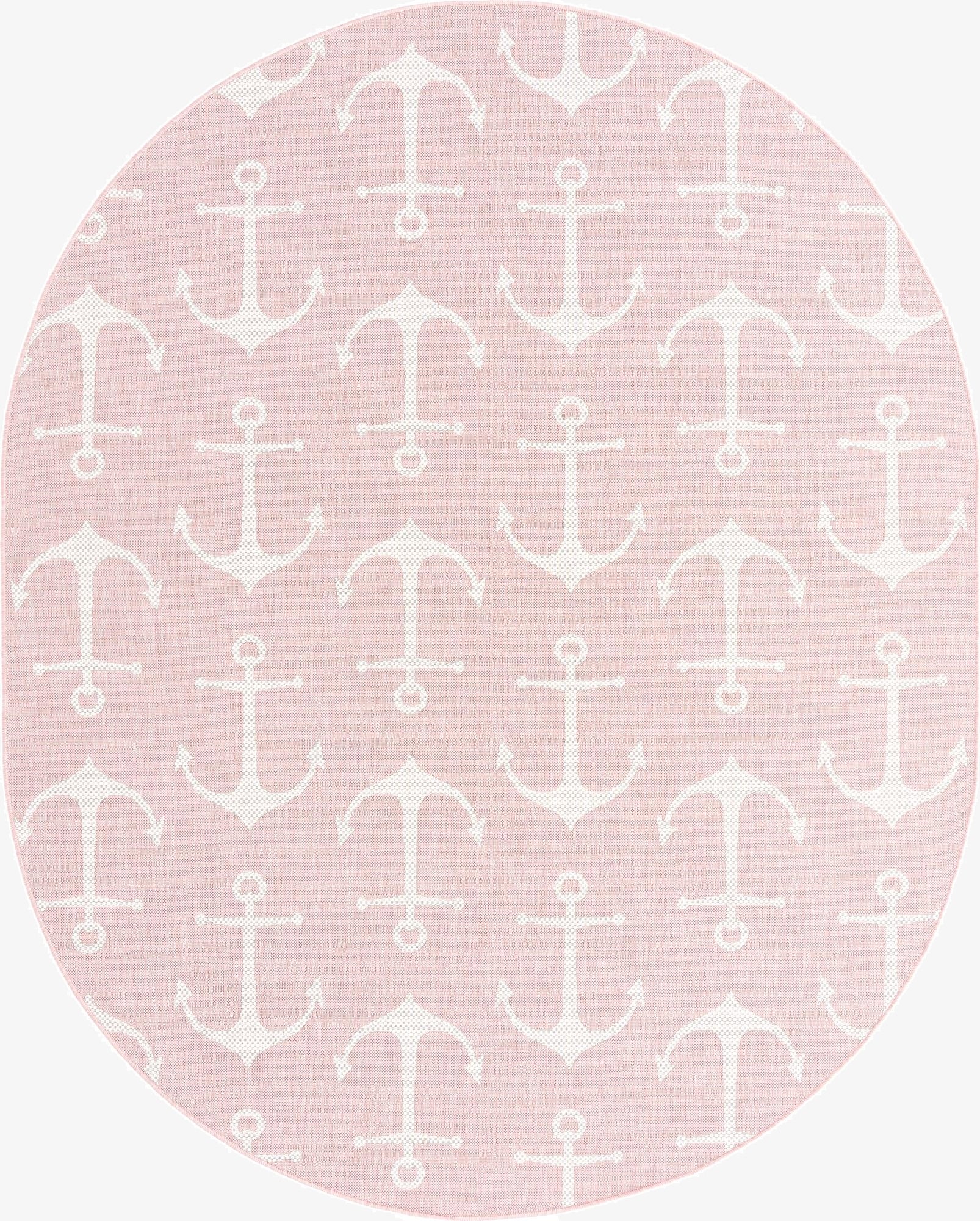  7' 10 x 10'  Washable Coastal Indoor / Outdoor Oval Rug