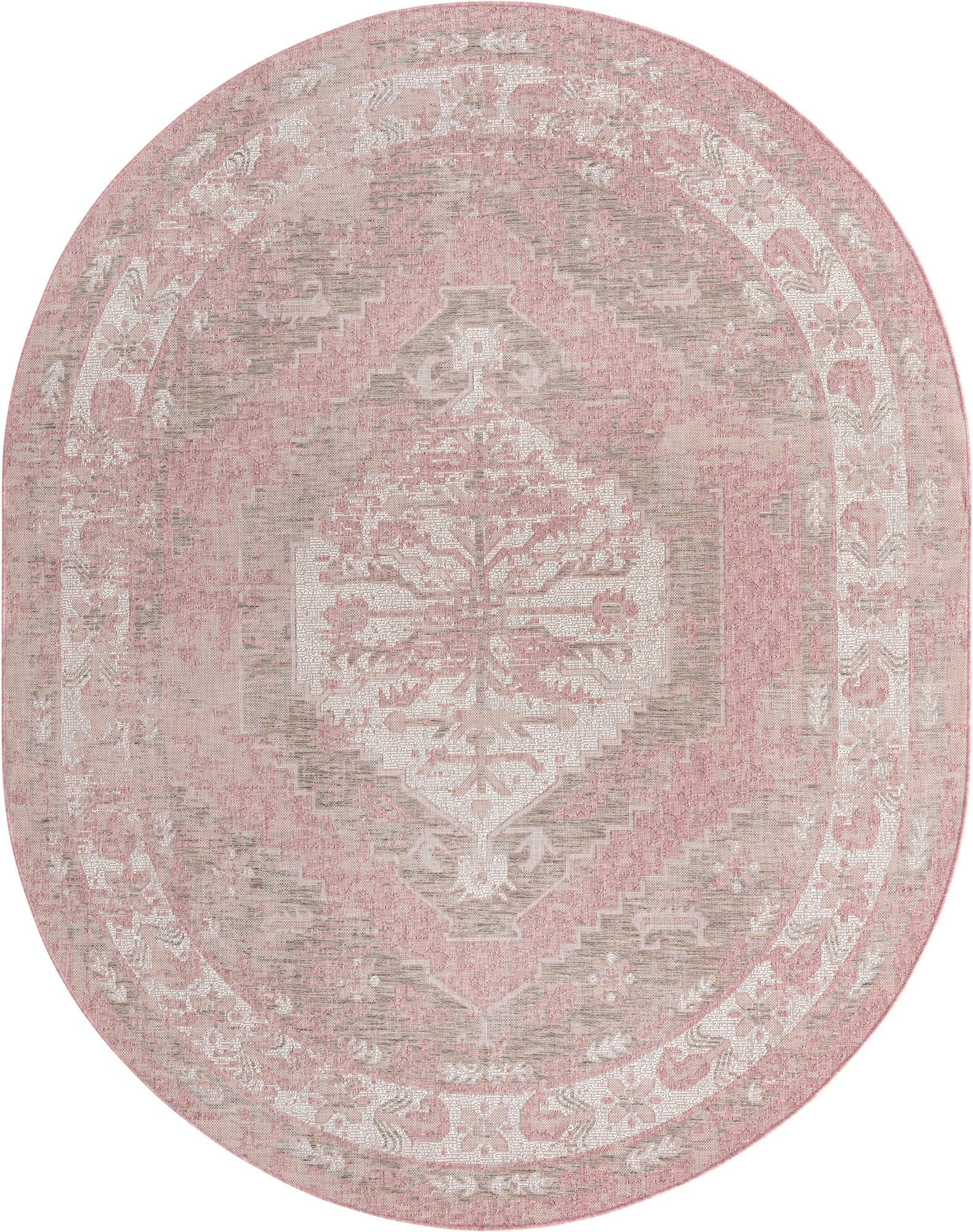 Primary image  5' 3 x 8'  Washable Traditional Indoor / Outdoor Oval Rug