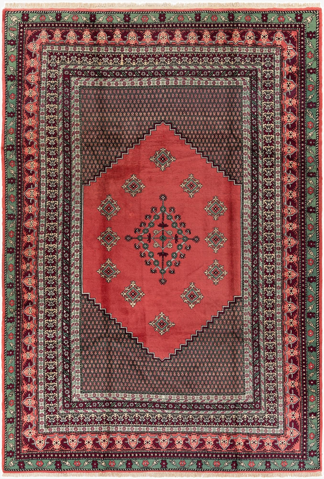  6' 8 x 9' 9  Hand Knotted Anatolian Wool Rug