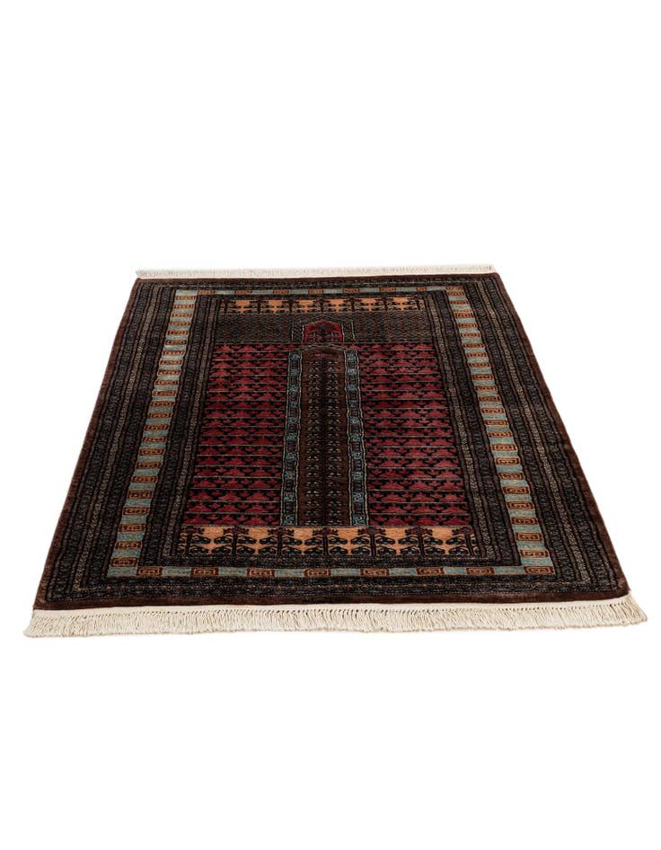 Detail image of  4' 3 x 5' 8  Hand Knotted Bokhara Oriental Wool Rug