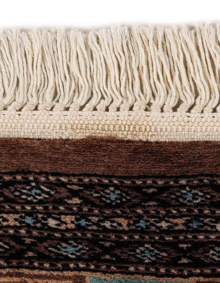 Detail image of  4' 3 x 5' 8  Hand Knotted Bokhara Oriental Wool Rug