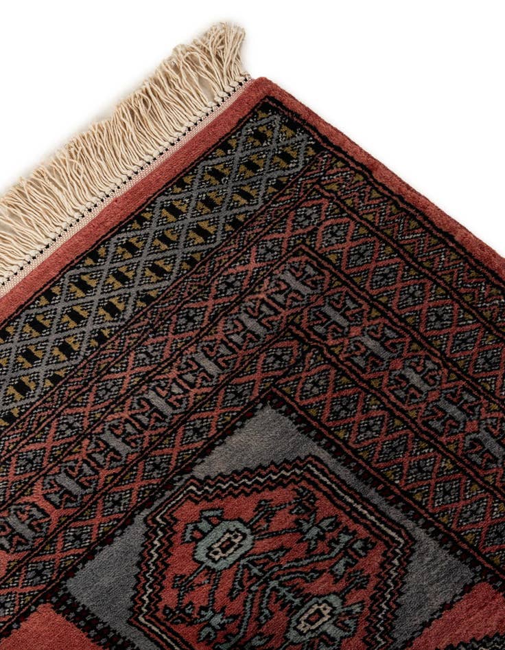 Detail image of  4' 4 x 6' 4  Hand Knotted Bokhara Oriental Wool Rug