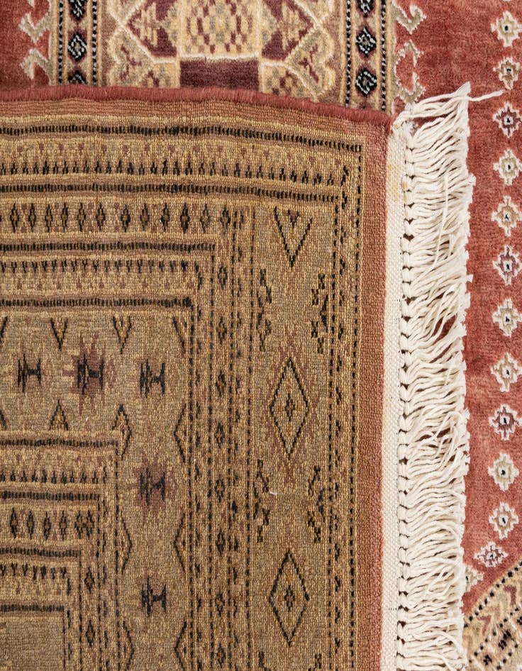 Detail image of  4' 3 x 5' 9  Hand Knotted Bokhara Oriental Rug