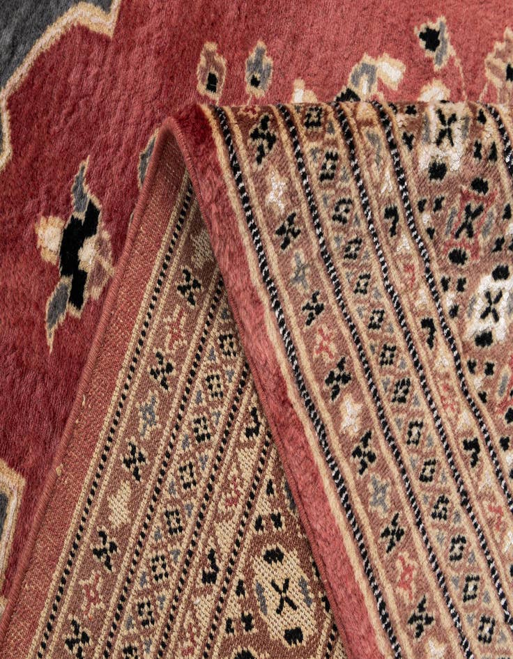 Detail image of  4' 2 x 5' 9  Hand Knotted Bokhara Oriental Rug