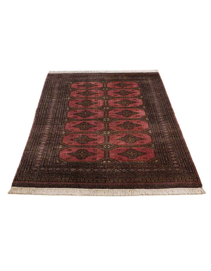 Detail image of  4' 3 x 6' 4  Hand Knotted Bokhara Oriental Wool Rug