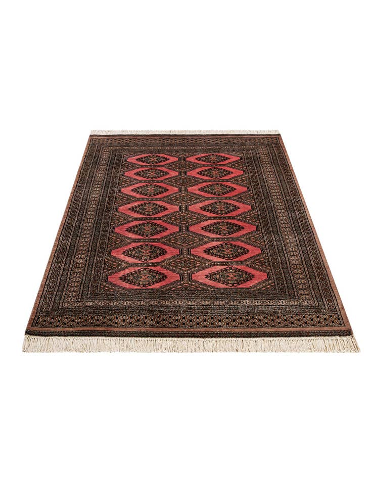 Detail image of  4' 2 x 6' 1  Hand Knotted Bokhara Oriental Wool Rug