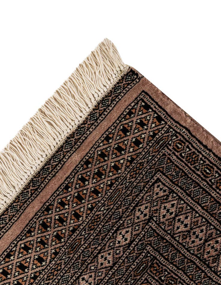 Detail image of  4' 2 x 6' 1  Hand Knotted Bokhara Oriental Wool Rug