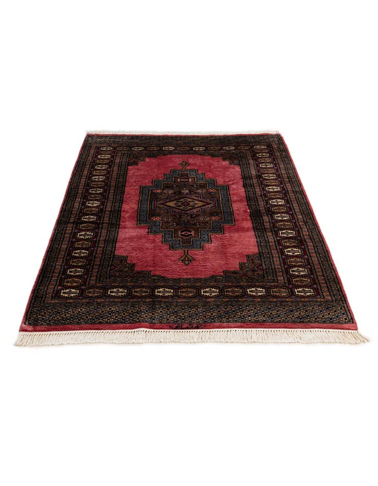 Detail image of  4' 3 x 6' 4  Hand Knotted Bokhara Wool Rug