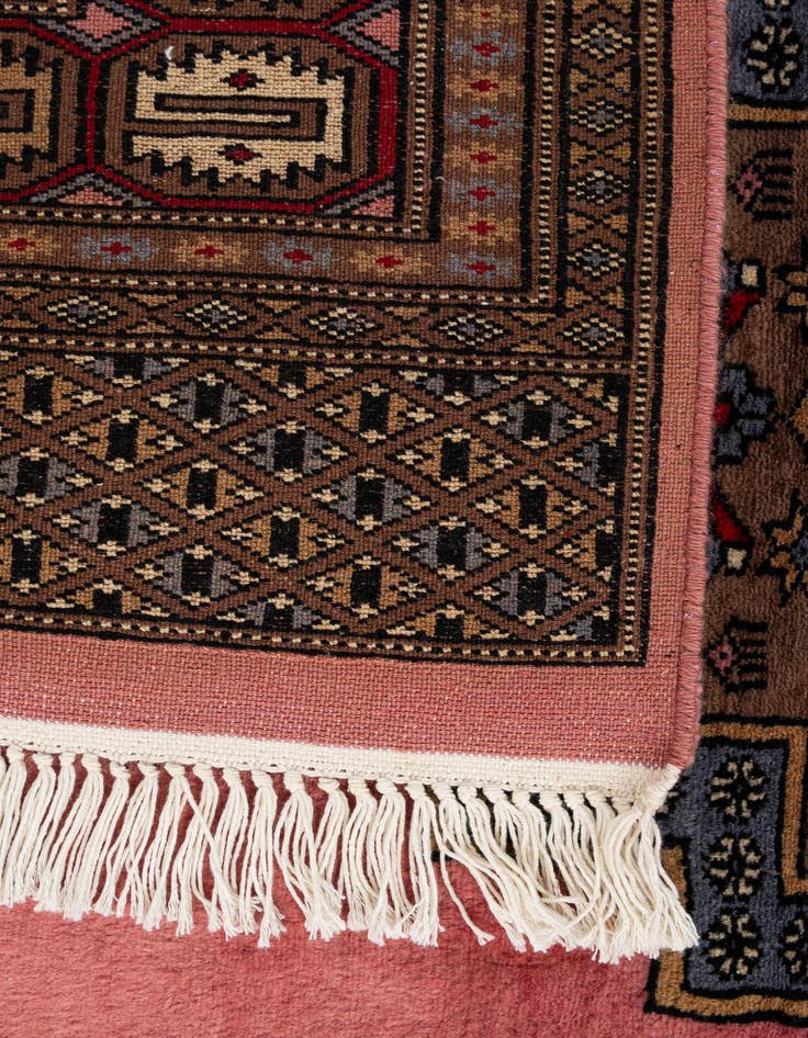 Detail image of  4' 3 x 6' 4  Hand Knotted Bokhara Wool Rug