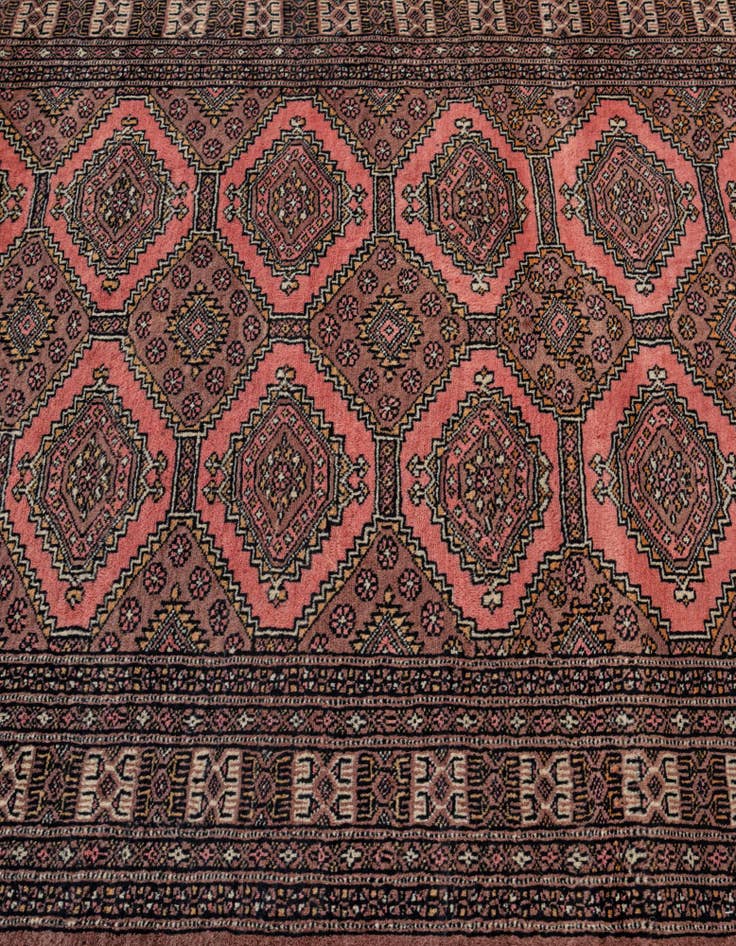Detail image of  4' 2 x 5' 9  Hand Knotted Bokhara Oriental Wool Rug