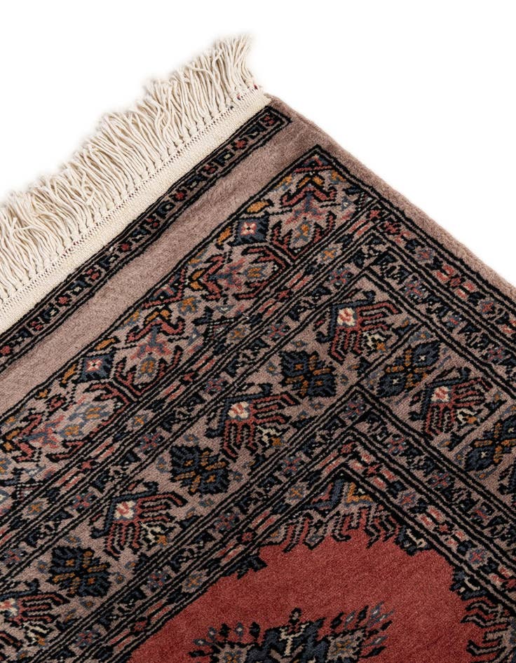 Detail image of  4' 1 x 6' 1  Hand Knotted Bokhara Oriental Wool Rug