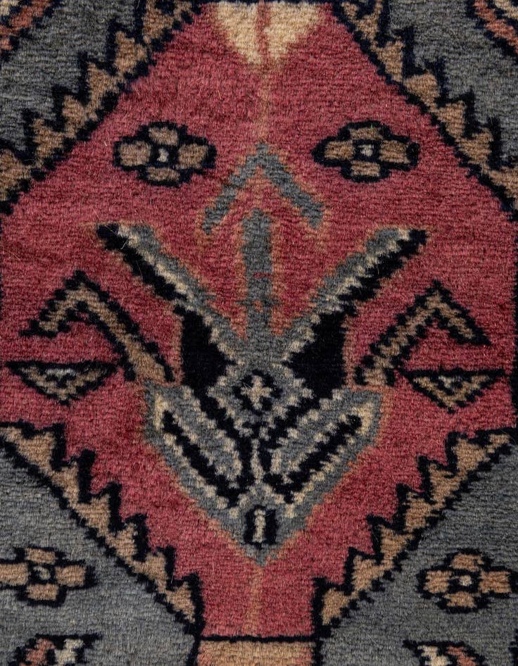 Detail image of  4' 3 x 5' 11  Hand Knotted Bokhara Oriental Wool Rug