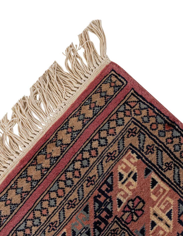 Detail image of  4' 3 x 5' 11  Hand Knotted Bokhara Oriental Wool Rug