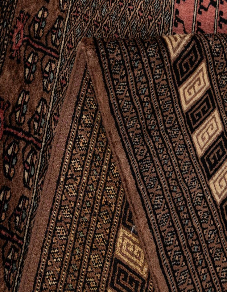 Detail image of  4' 3 x 5' 11  Hand Knotted Bokhara Oriental Wool Rug