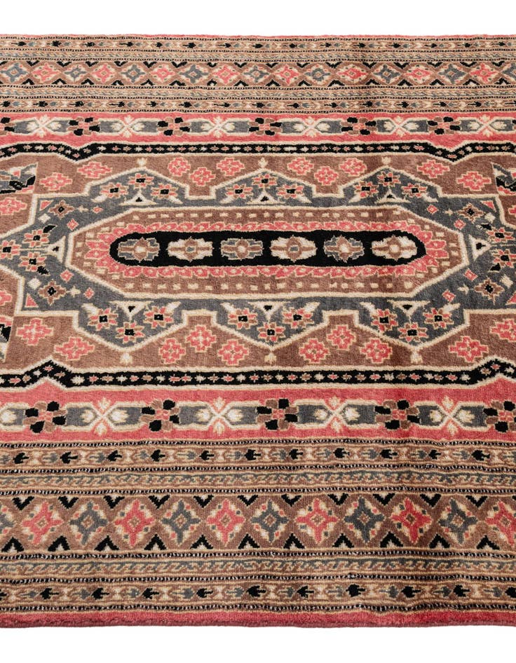 Detail image of  4' 1 x 6'  Hand Knotted Bokhara Oriental Rug