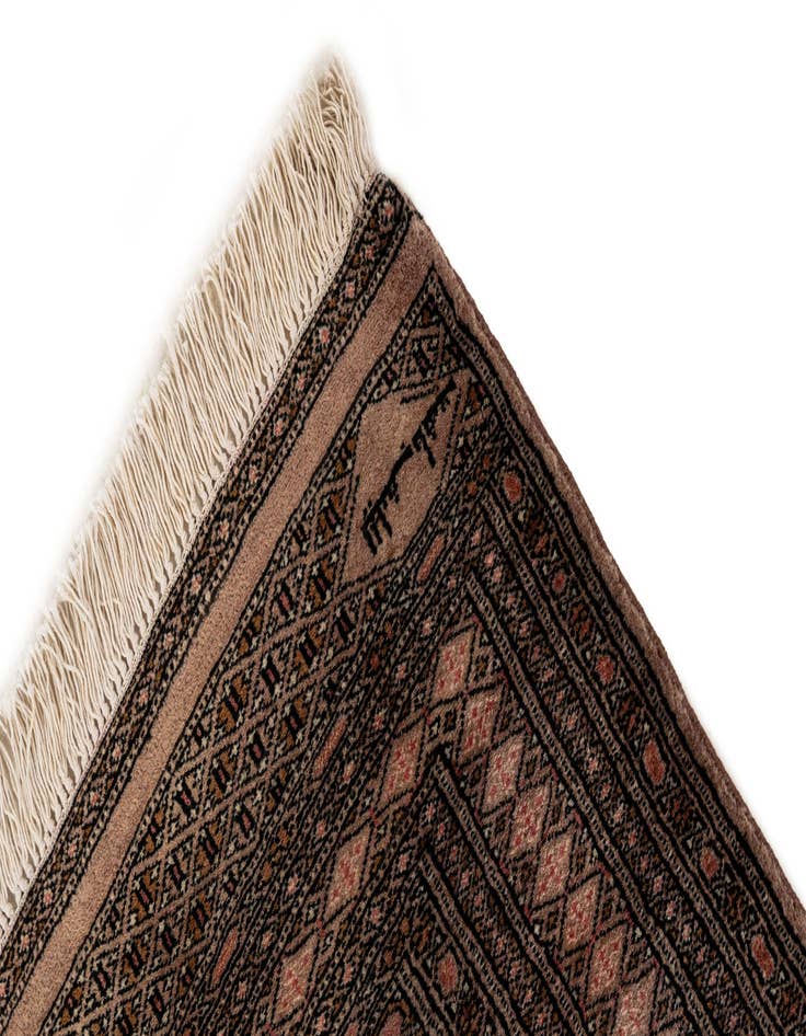 Detail image of  4' 3 x 6' 5  Hand Knotted Bokhara Oriental Wool Rug