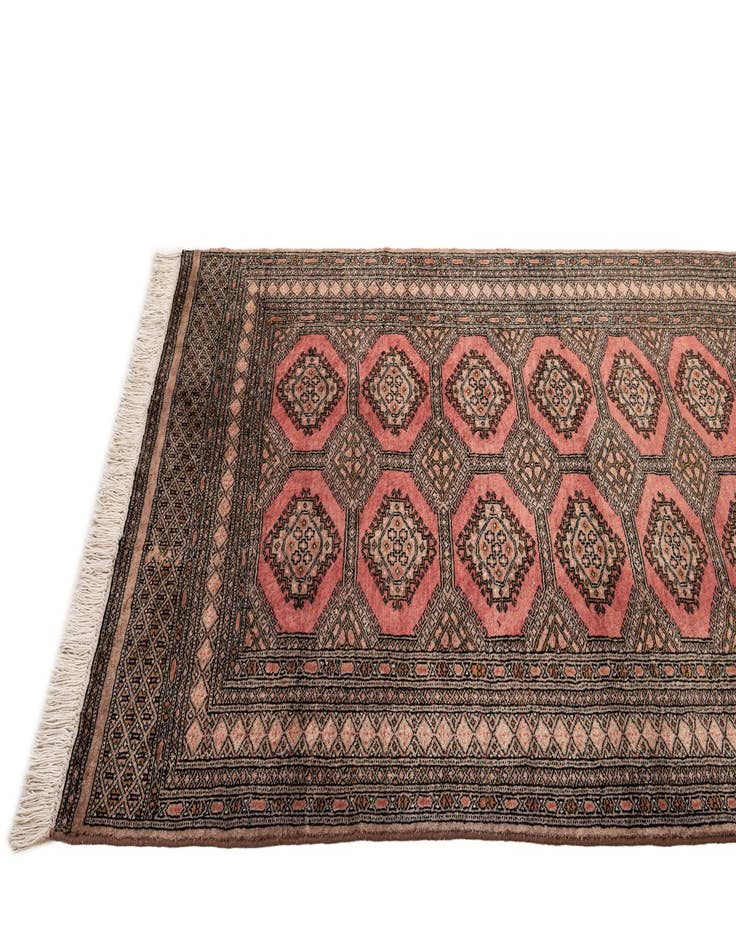 Detail image of  4' 3 x 6' 5  Hand Knotted Bokhara Oriental Wool Rug