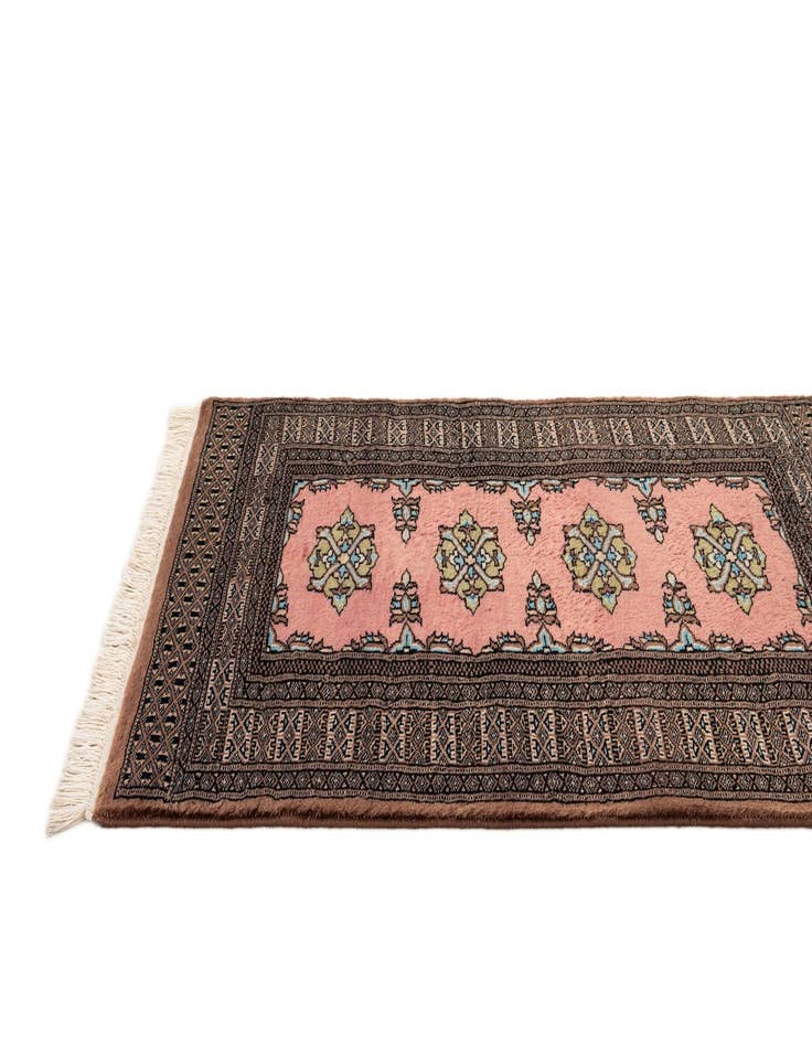 Detail image of  2' 6 x 4' 2  Hand Knotted Bokhara Oriental Wool Rug