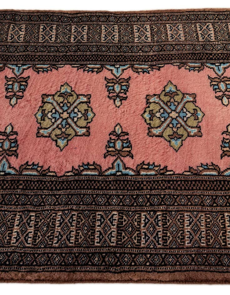 Detail image of  2' 6 x 4' 2  Hand Knotted Bokhara Oriental Wool Rug