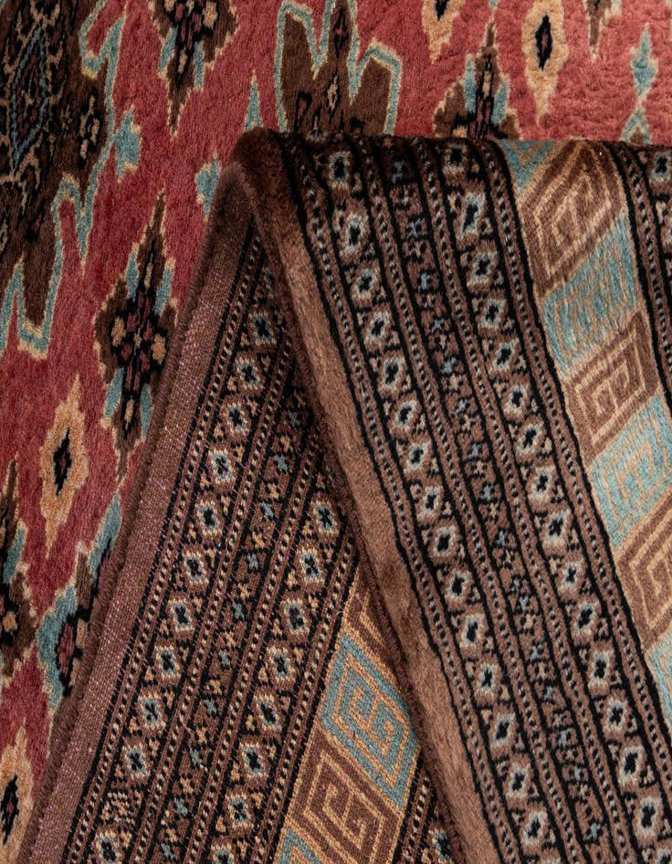 Detail image of  4' 2 x 5' 9  Hand Knotted Bokhara Oriental Wool Rug