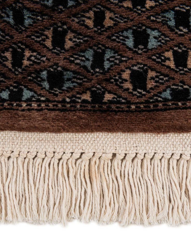 Detail image of  4' 2 x 5' 9  Hand Knotted Bokhara Oriental Wool Rug