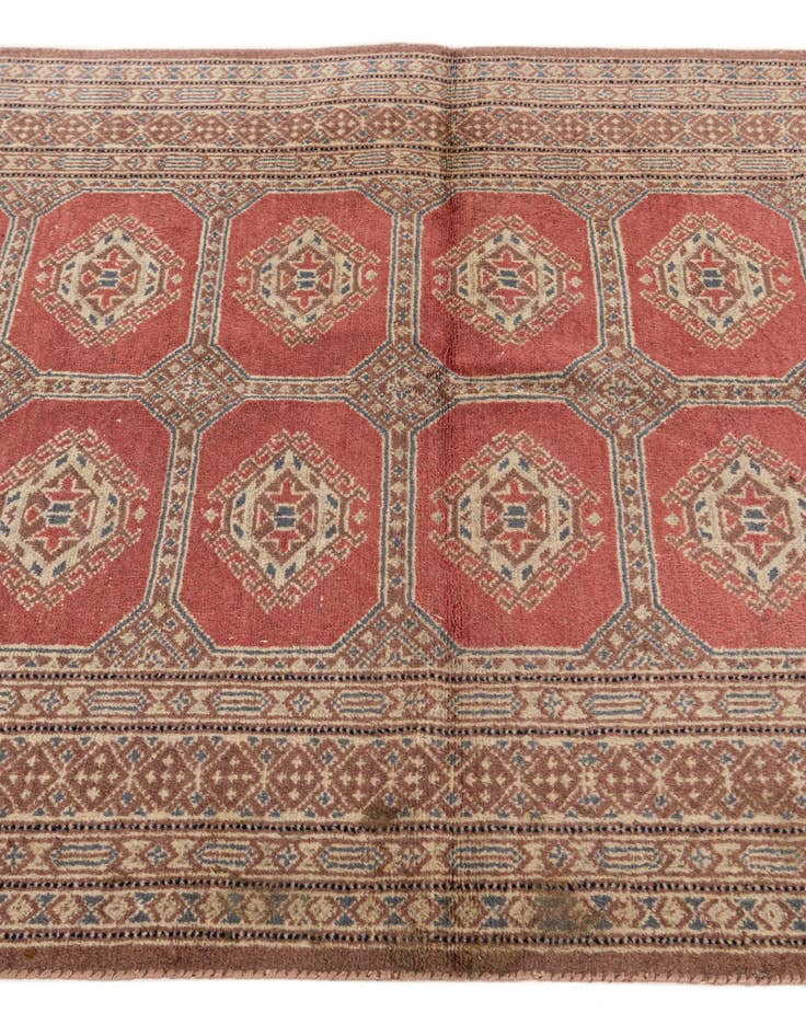 Detail image of  3' 4 x 4' 11  Hand Knotted Bokhara Oriental Wool Rug