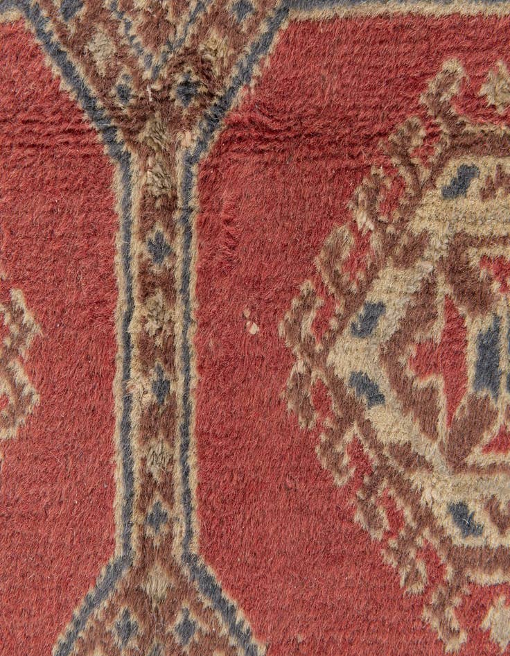 Detail image of  3' 4 x 4' 11  Hand Knotted Bokhara Oriental Wool Rug