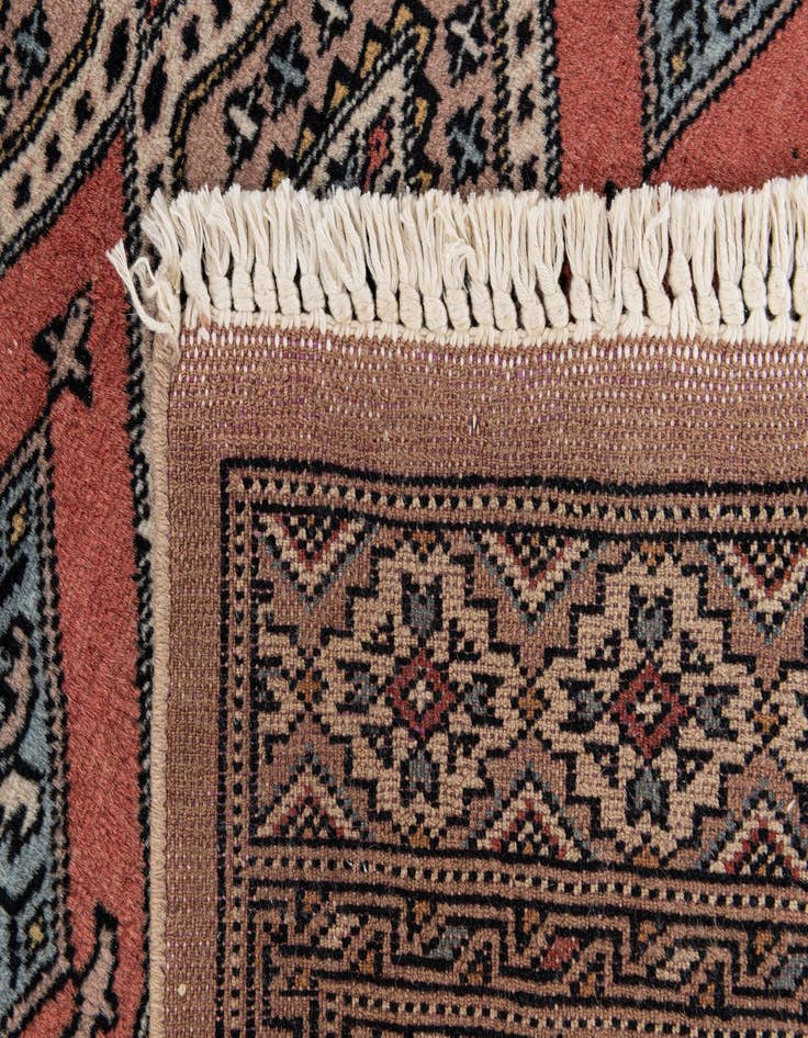 Detail image of  4' 4 x 5' 7  Hand Knotted Bokhara Oriental Wool Rug
