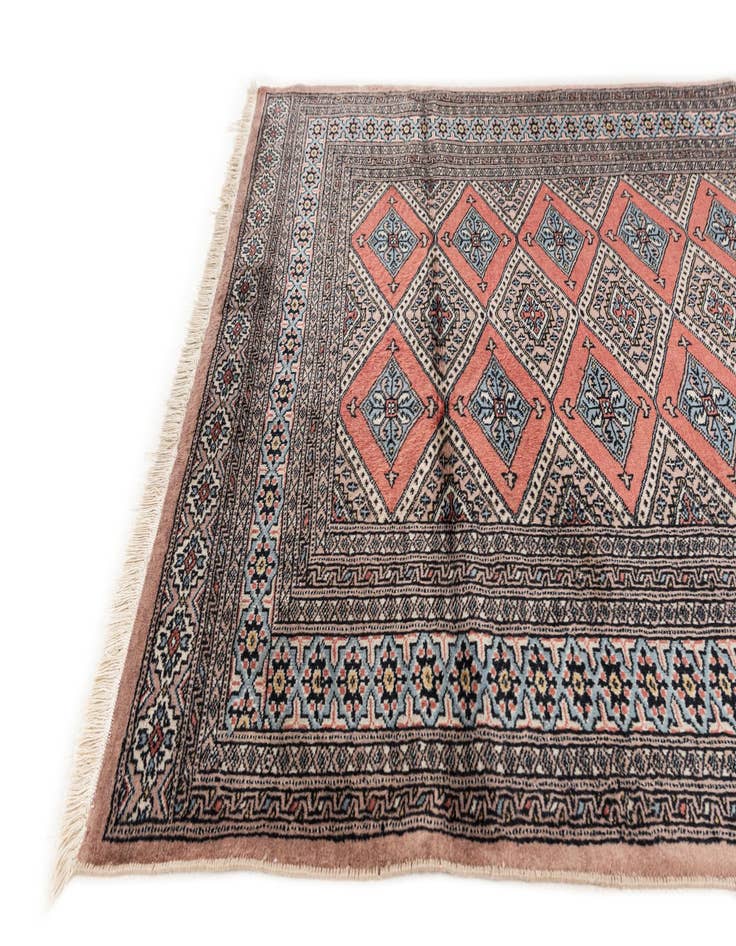 Detail image of  4' 4 x 5' 7  Hand Knotted Bokhara Oriental Wool Rug