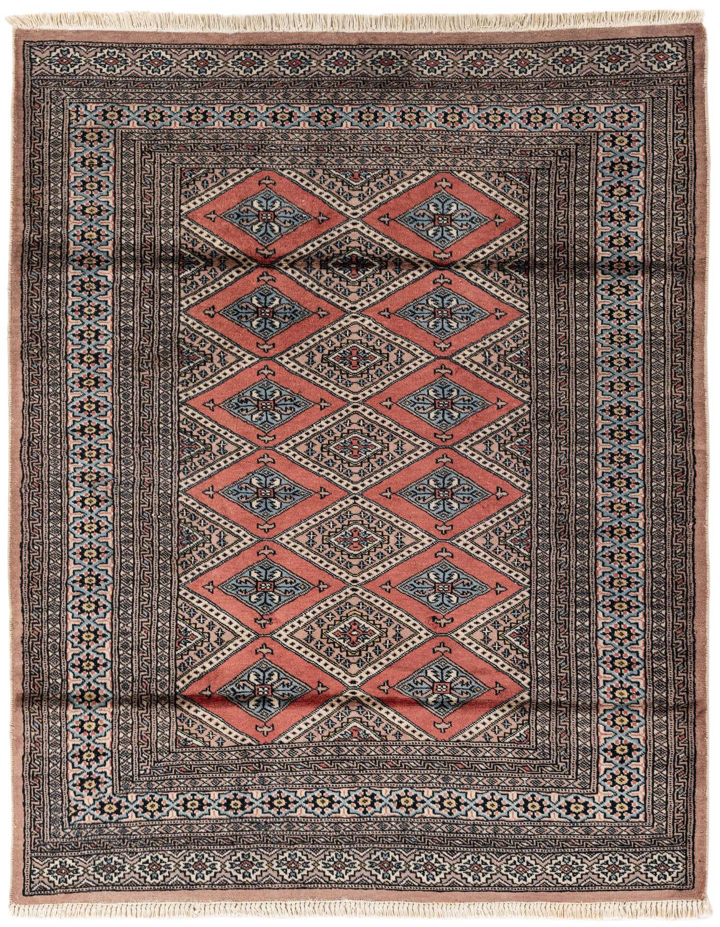 Primary image  4' 4 x 5' 7  Hand Knotted Bokhara Oriental Wool Rug
