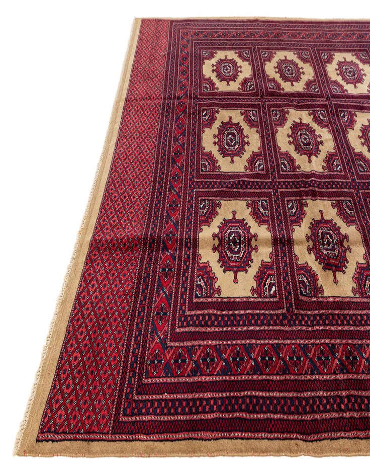 Detail image of  6' 10 x 10' 8  Hand Knotted Bokhara Oriental Wool Rug