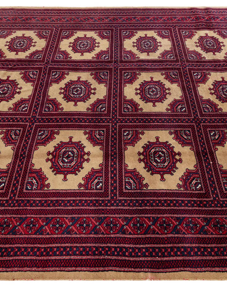 Detail image of  6' 10 x 10' 8  Hand Knotted Bokhara Oriental Wool Rug