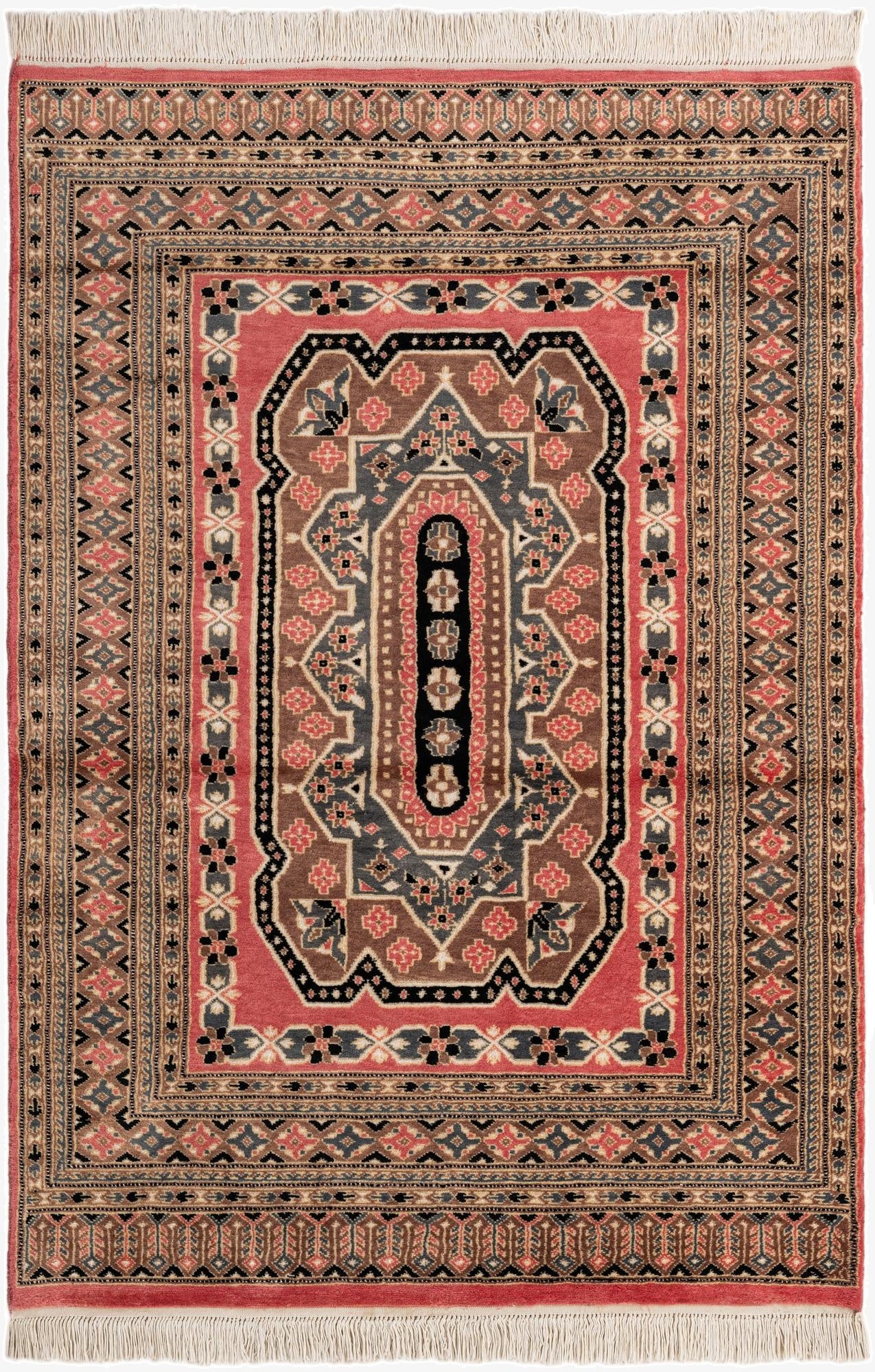  4' 1 x 6'  Hand Knotted Bokhara Oriental Rug