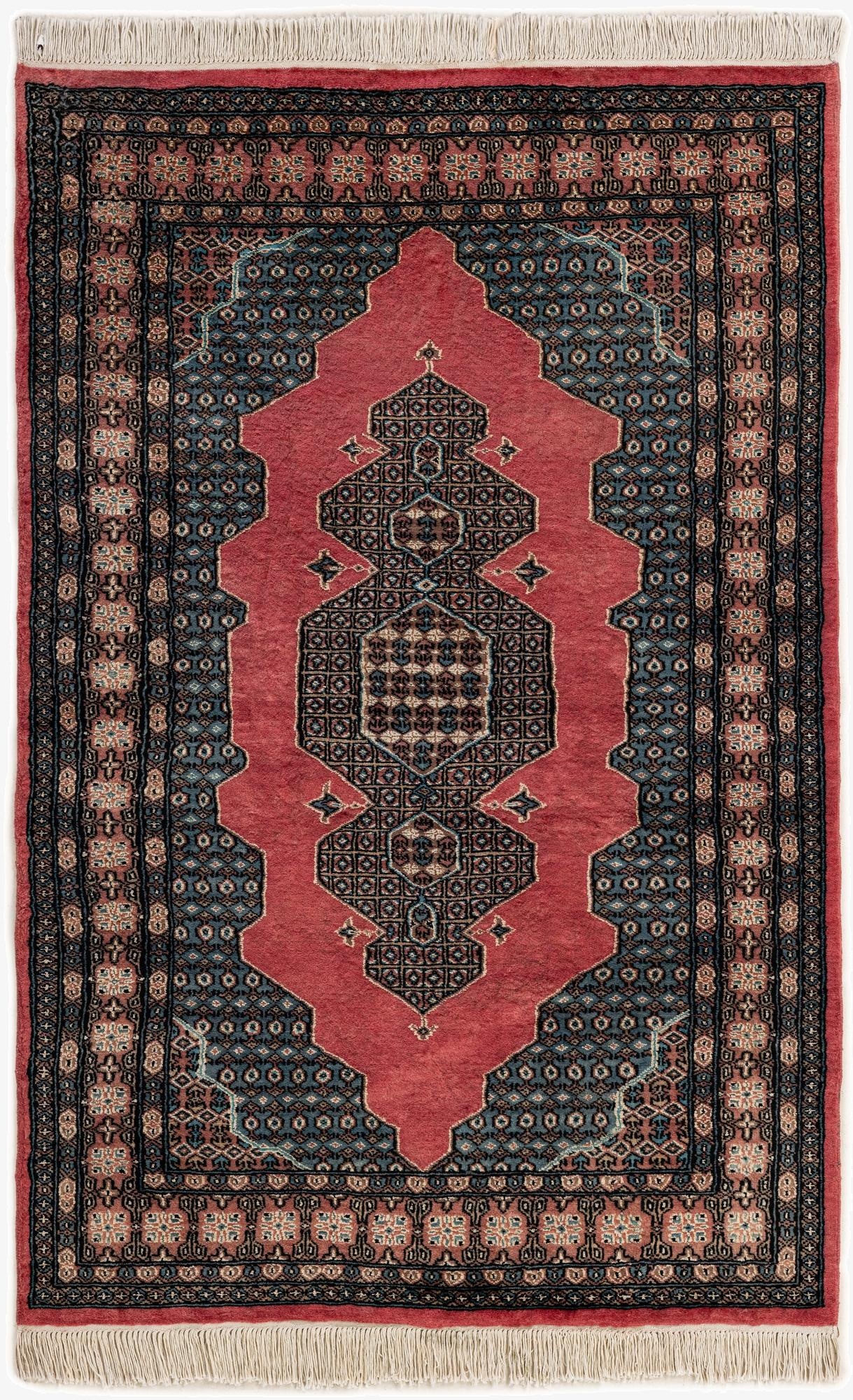  4' 2 x 6' 3  Hand Knotted Bokhara Rug