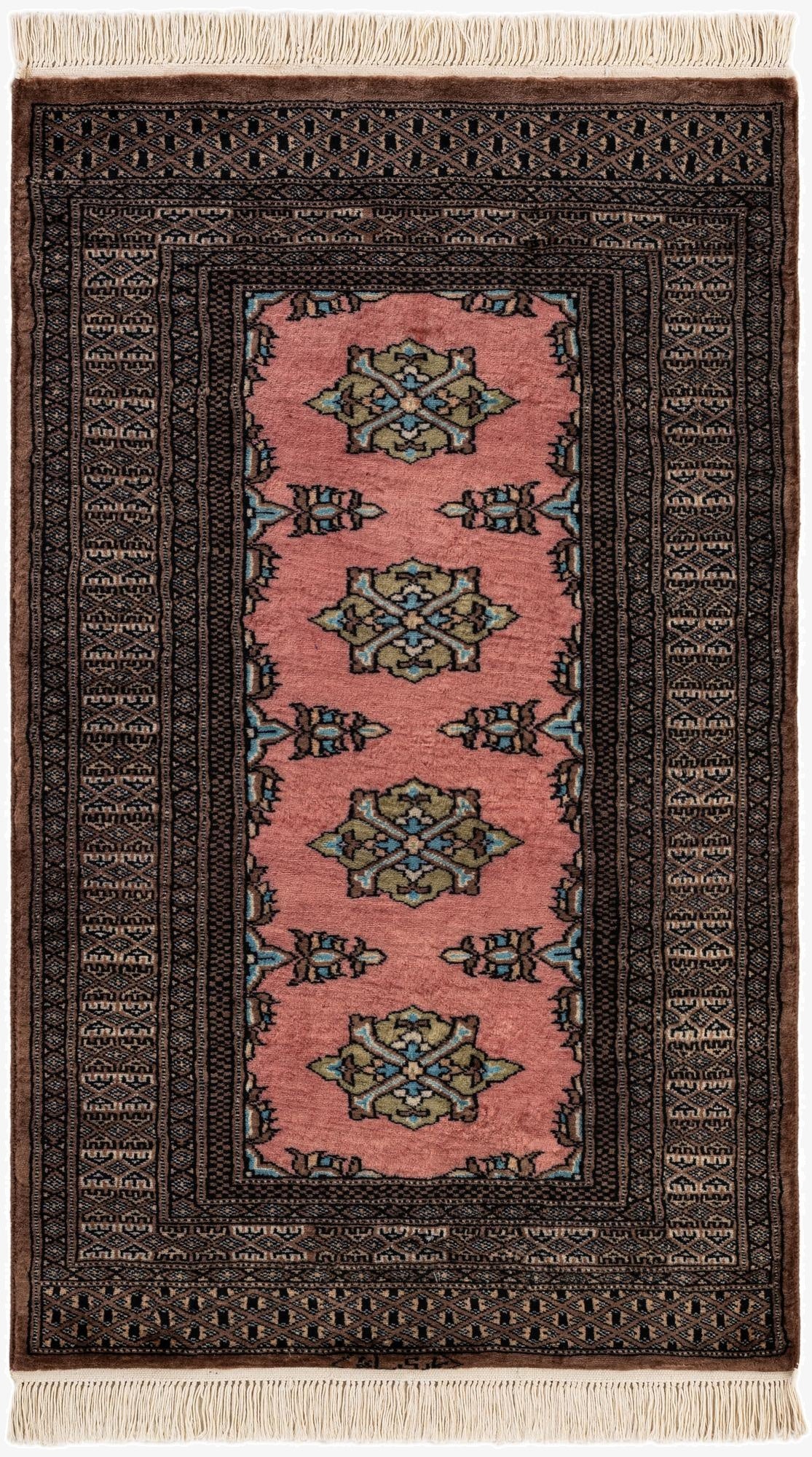  2' 6 x 4' 2  Hand Knotted Bokhara Oriental Wool Rug