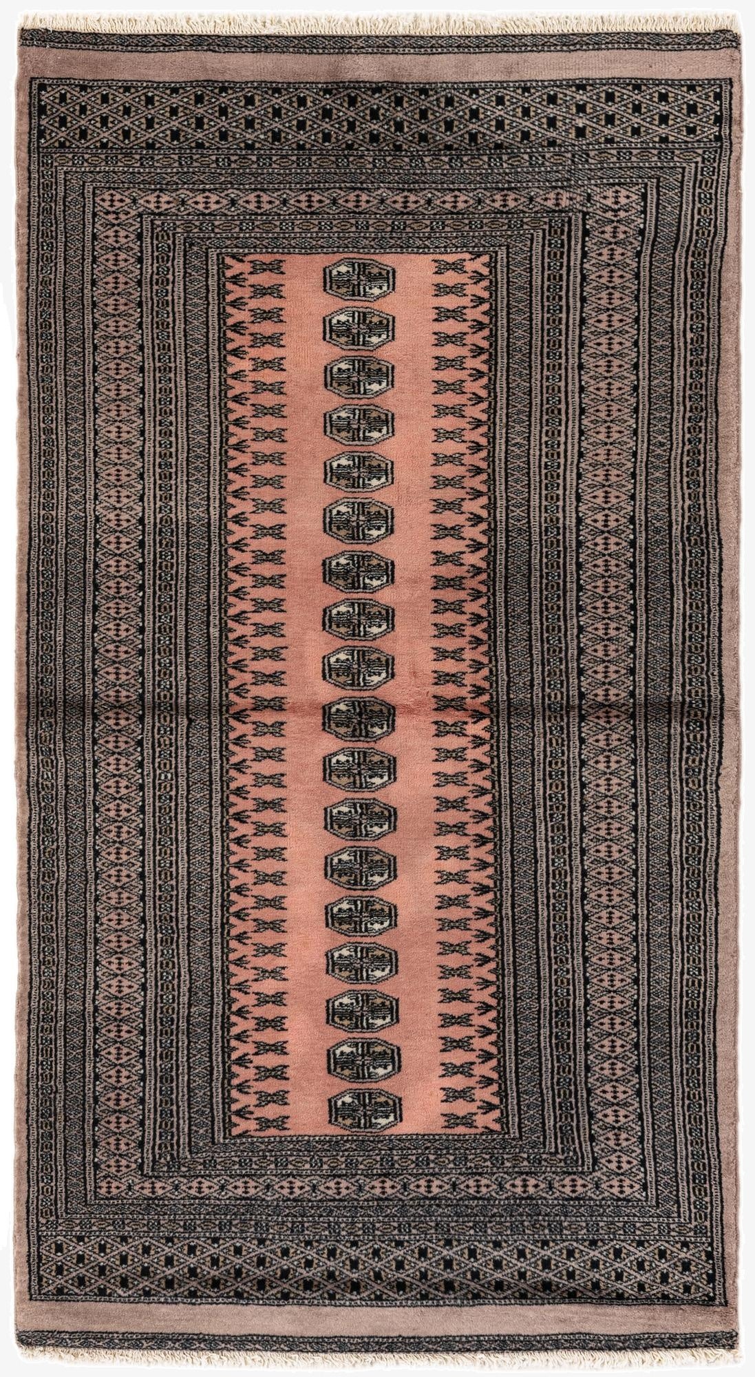  2' 11 x 5' 5  Hand Knotted Bokhara Oriental Wool Rug