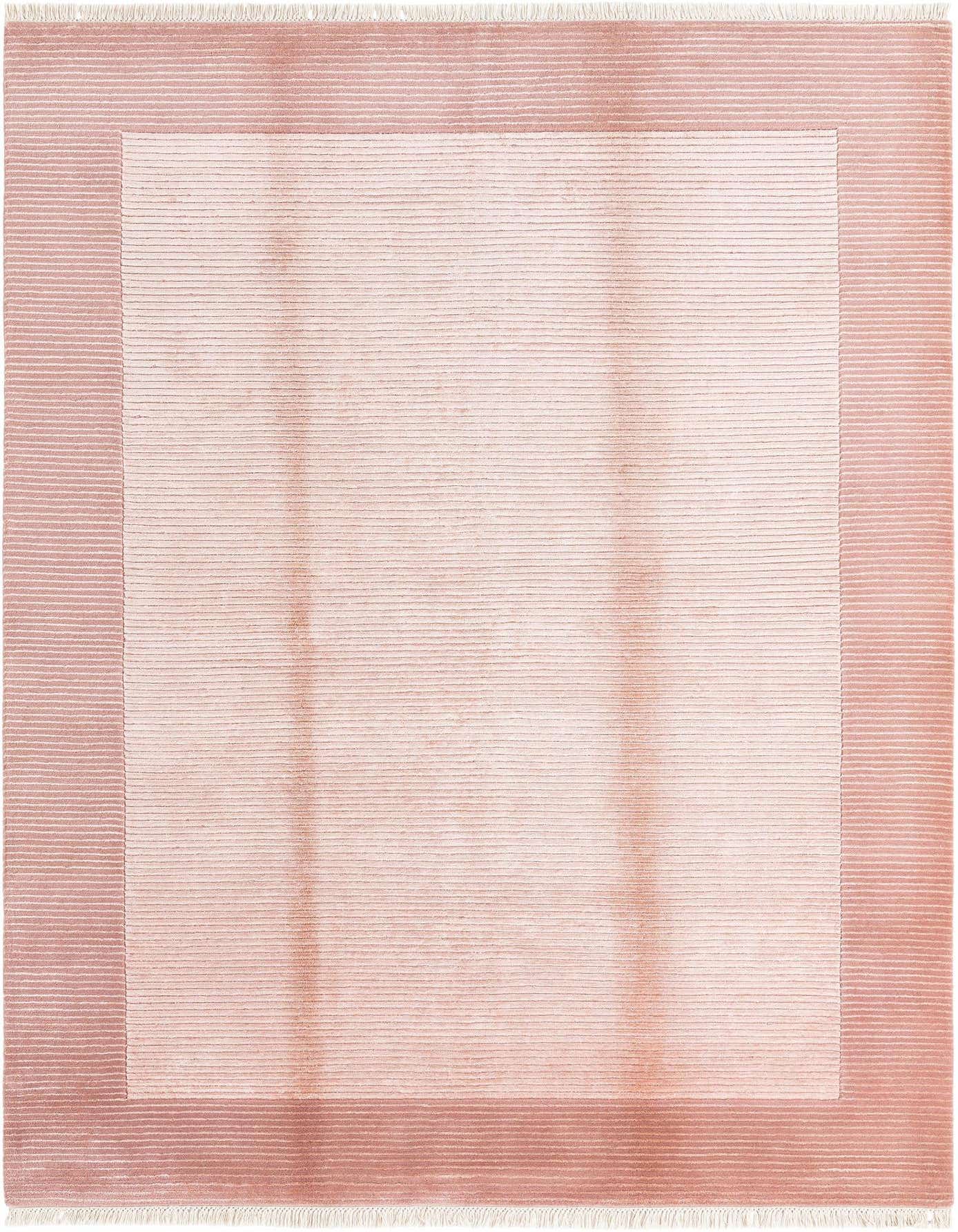 A 5x8 rectangular Darya rug in varying shades of pink, featuring a modern Persian design with a high pile.