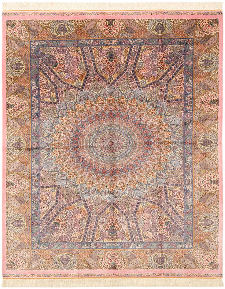 Detail image of  4' 9 x 7' 6 Ghom Design Rug