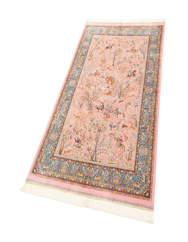 Detail image of  4' 9 x 7' 6 Ghom Design Rug