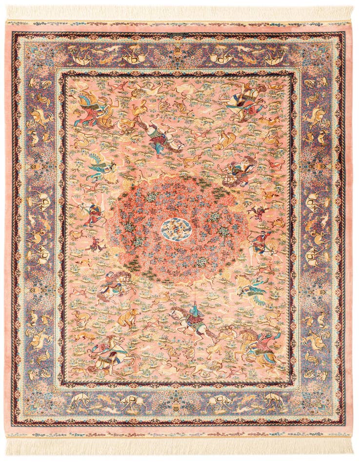 Detail image of  4' 4 x 6' 4 Ghom Design Rug