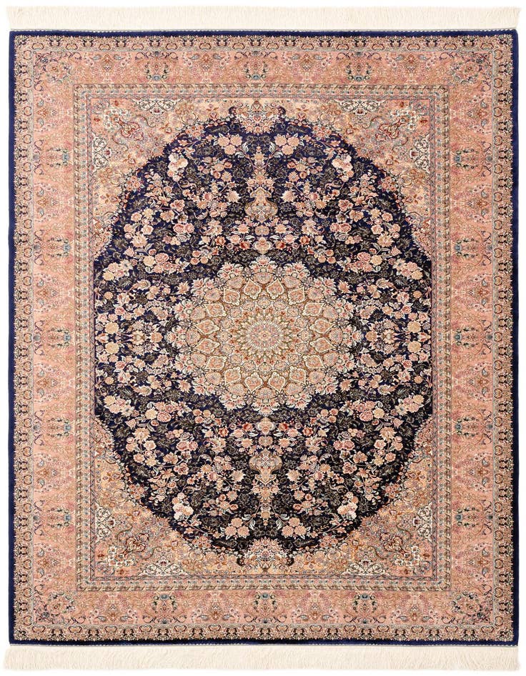 Detail image of  4' 9 x 7' 3 Ghom Design Rug