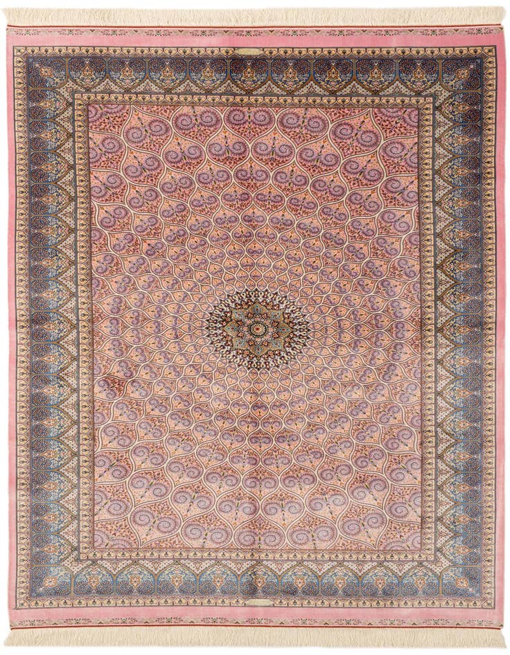 Detail image of  4' 9 x 7' 5 Ghom Design Rug