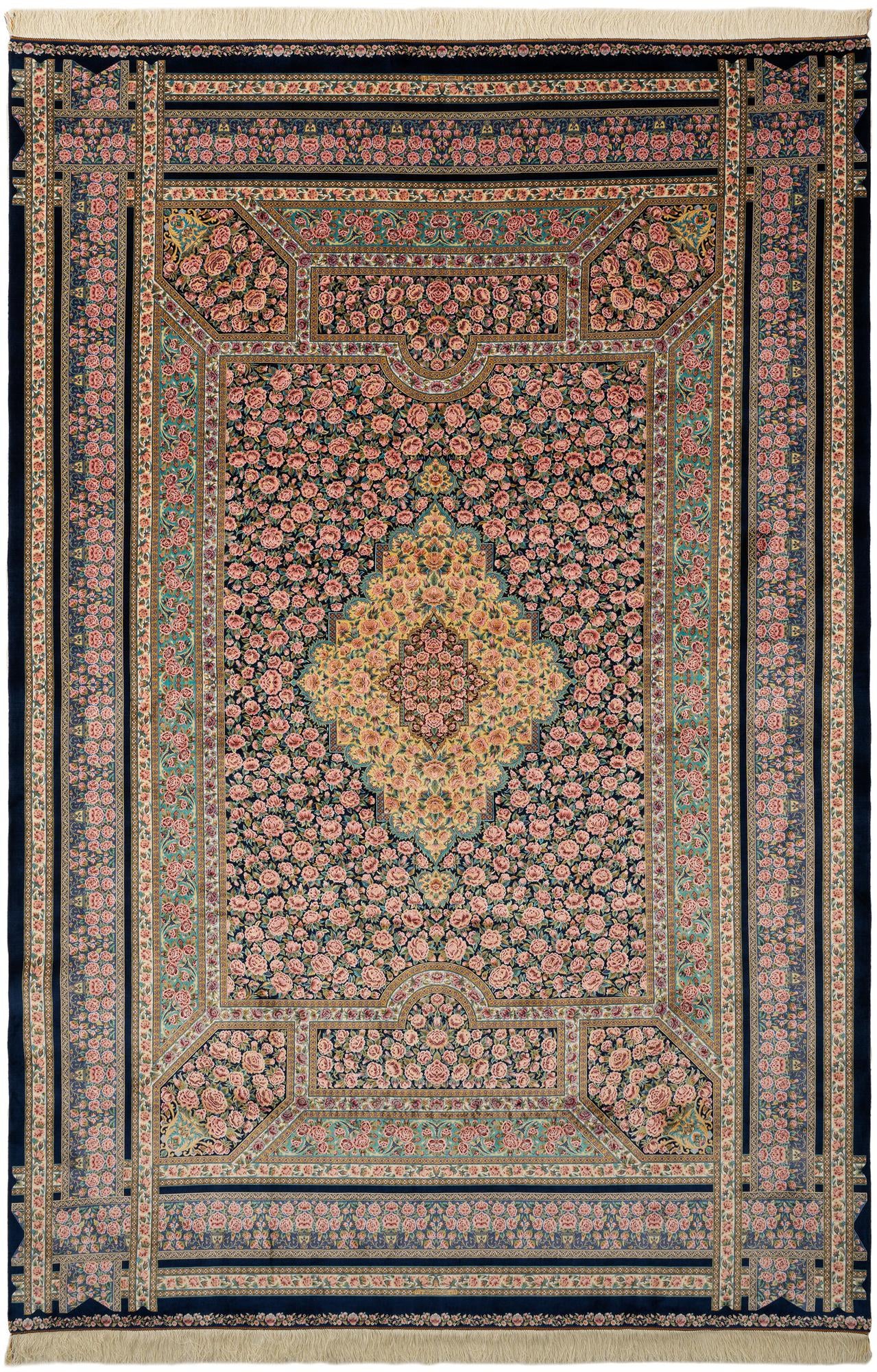  6' 6 x 9' 7 Ghom Design Rug