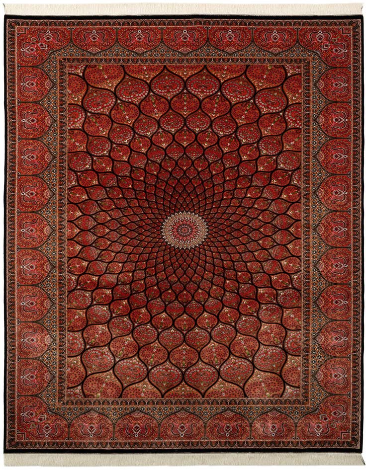 Detail image of  6' 5 x 9' 11 Ghom Design Rug