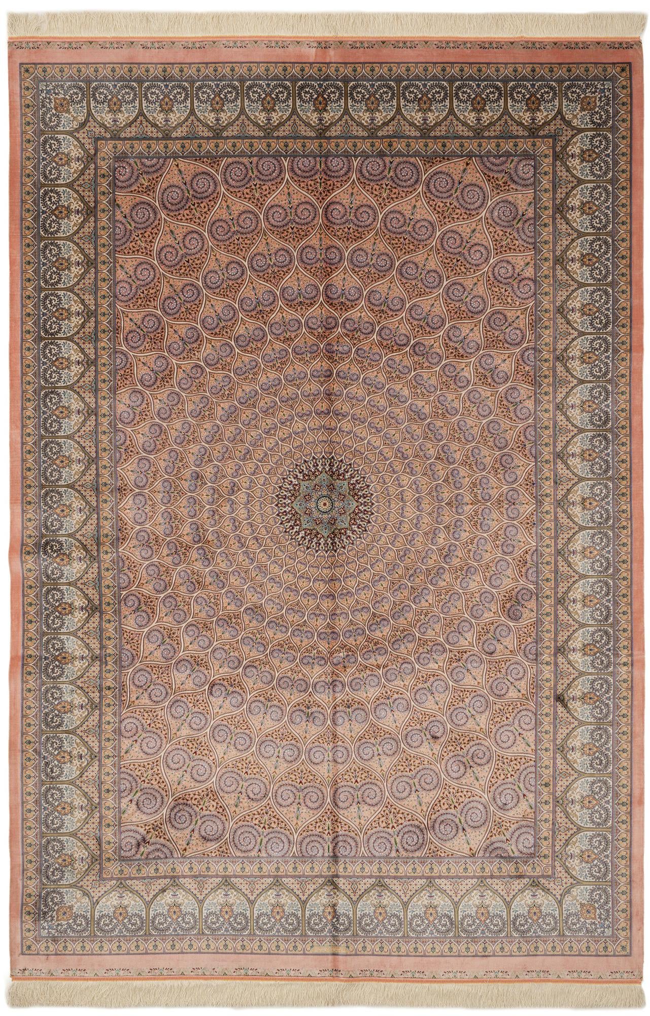  6' 6 x 9' 7 Ghom Design Rug